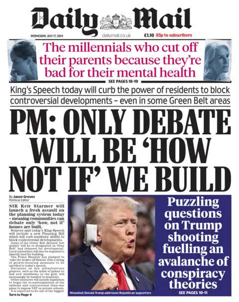 Daily Mail front page