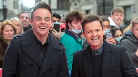 Getty Images Ant and Dec arrive at the Britain's Got Talent Auditions at London Palladium on January 20, 2022 in London, England.