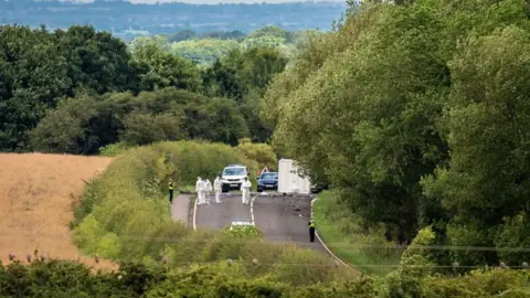 PA Media Crash on the A61 with forensics on scene