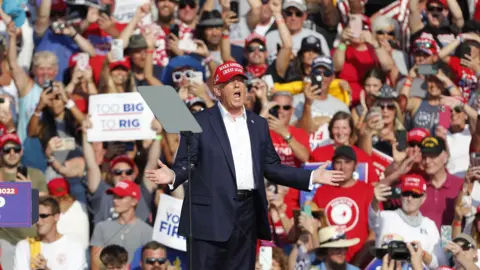 EPA Former US President Donald Trump arrives at a campaign rally in Butler, Pennsylvania