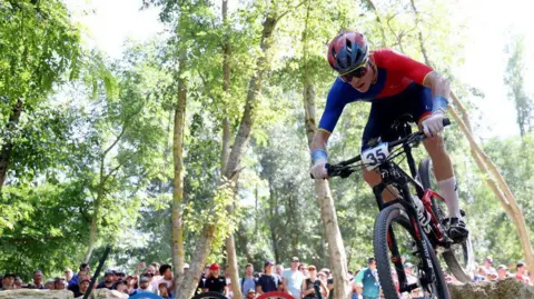 Getty Images Romano Püntener competes at the Olympics