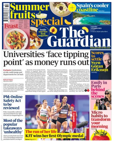 The headline in the Guardian reads: Universities face tipping point as money runs out