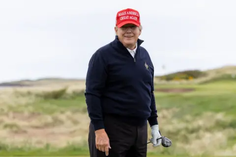 Getty Images Donald Trump playing Turnberry golf course