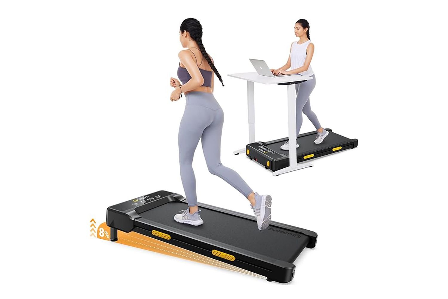 UREVO Walking Pad Treadmill with Incline