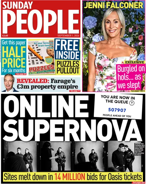 Front page of the Sunday People