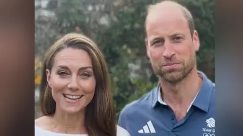 BBC Sport Prince William and Catherine sent a message to mark the end of the Olympics