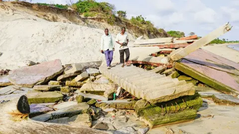 BBC A collapsed house in Kipini by the beach in Kenya