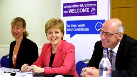 Getty Images Sturgeon and Swinney at EU event