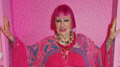 Getty Images Zandra Rhodes wearing pink 